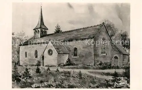 AK / Ansichtskarte Trehorenteuc Eglise Peinture Kuenstlerkarte Trehorenteuc