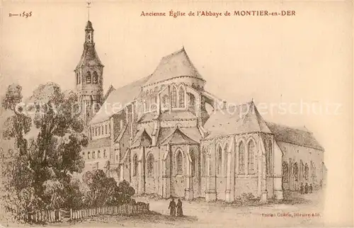 AK / Ansichtskarte Montier en Der Ancienne Eglise de l Abbaye Dessin Kuenstlerkarte Montier en Der
