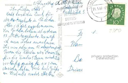 AK / Ansichtskarte Schleswig_Schlei Fliegeraufnahme Schleswig_Schlei