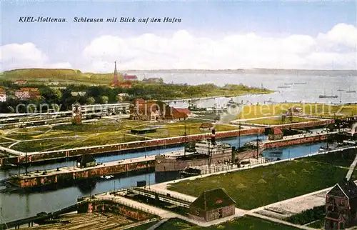 AK / Ansichtskarte Holtenau_Kiel Schleusen Hafen Holtenau Kiel