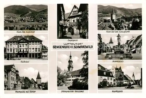 AK / Ansichtskarte Gengenbach Rathaus Marktplatz Obertor Engelgasse  Gengenbach