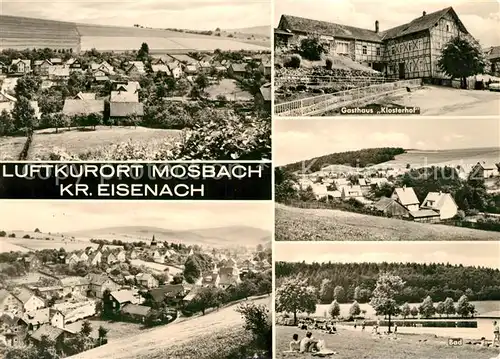 AK / Ansichtskarte Mosbach_Thueringen Gasthaus Klosterhof Badesee Panorama Mosbach Thueringen