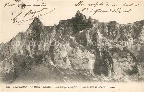 AK / Ansichtskarte Mont Dore_Puy_de_Dome Les Gorges dEnfer Cheminees du Diable Mont Dore_Puy_de_Dome