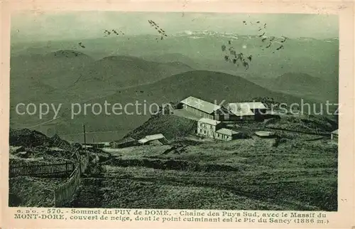 AK / Ansichtskarte Puy de Dome Chaine des Puya Sud avec le Massif du Mont Dore  Puy de Dome