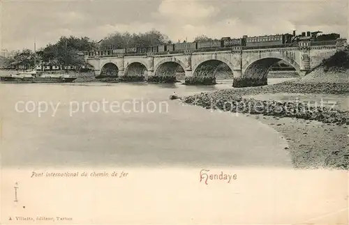 AK / Ansichtskarte Hendaye_Pyrenees_Atlantiques Pont international du chemin de fer Hendaye_Pyrenees