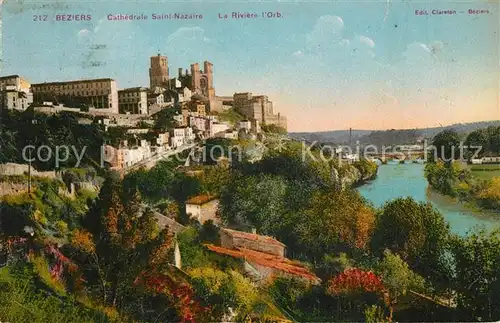 AK / Ansichtskarte Beziers Cathedrale Saint Nazaire La Riviere l Orb Beziers