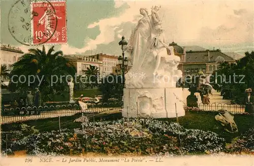 AK / Ansichtskarte Nice_Alpes_Maritimes Le Jardin Public Monument La Poesie Nice_Alpes_Maritimes