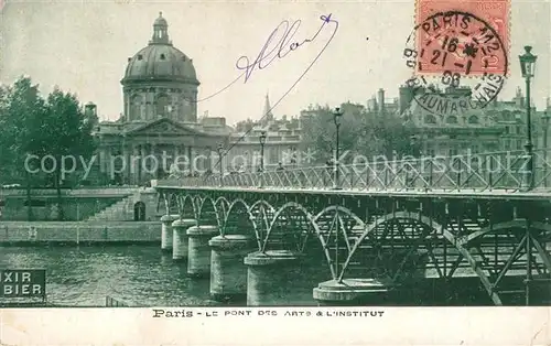AK / Ansichtskarte Paris Le Pont des Arts et l Institut Paris