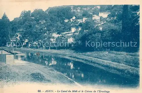 AK / Ansichtskarte Agen_Lot_et_Garonne Le Canal du Midi et le Coteau de l Ermitage Agen_Lot_et_Garonne