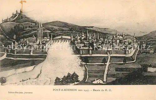 AK / Ansichtskarte Pont a Mousson Staedtebild von 1445 Pont a Mousson