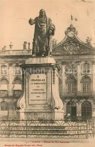 AK / Ansichtskarte Nancy_Lothringen Statue du Roi Stanislas Nancy Lothringen