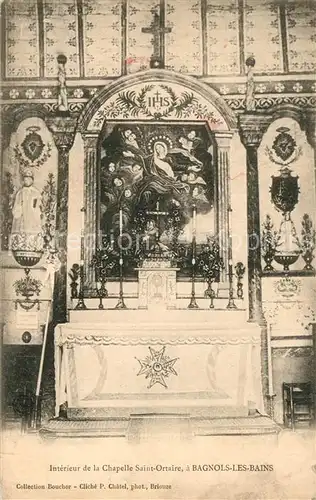 AK / Ansichtskarte Bagnols les Bains Interieur de la Chapelle Saint Ortaire Bagnols les Bains