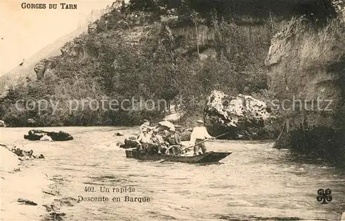 AK / Ansichtskarte Lozere_Region Les Gorges du Tarn Un rapide Descente en Barque Lozere Region