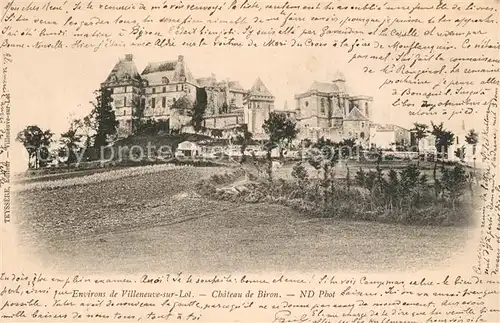 AK / Ansichtskarte Villeneuve sur Lot Chateau de Biron Villeneuve sur Lot
