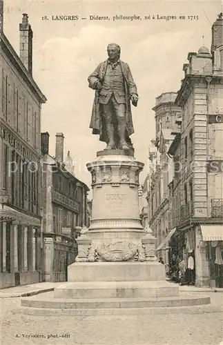 AK / Ansichtskarte Langres Monument Statue de Diderot Philosophe Langres