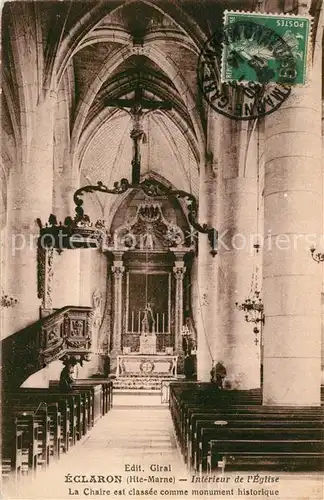 AK / Ansichtskarte Eclaron Braucourt Sainte Liviere Interieur de l Eglise Eclaron Braucourt Sainte Liviere