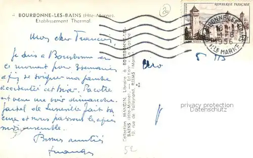 AK / Ansichtskarte Bourbonne les Bains_Haute_Marne Etablissement Thermal Bourbonne les Bains_Haute