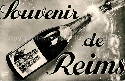 AK / Ansichtskarte Reims_Champagne_Ardenne Bouteille de Champagne Reims_Champagne_Ardenne