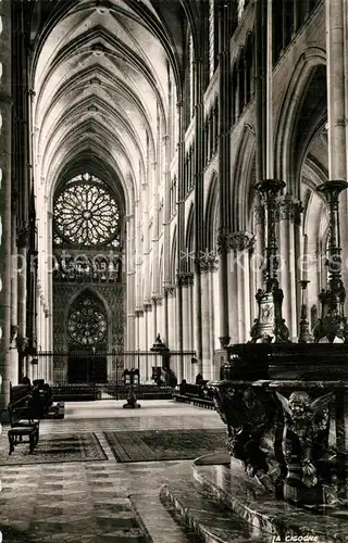 AK / Ansichtskarte Reims_Champagne_Ardenne Interieur de la Cathedrale la grande nef vue du choeur Reims_Champagne_Ardenne