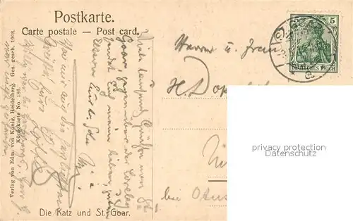 AK / Ansichtskarte St_Goar Burg Katz St_Goar