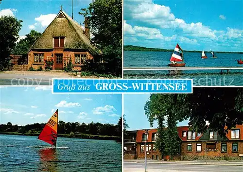 AK / Ansichtskarte Gross_Wittensee Segelboote Reethaus  Gross Wittensee