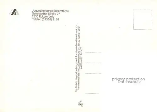 AK / Ansichtskarte Eckernfoerde Jugendherberge Eckernfoerde