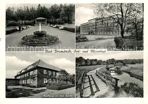 AK / Ansichtskarte Bad_Bramstedt Springbrunnen Musikpavillon Neues Kurhaus Verlobungsweg Bad_Bramstedt