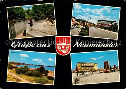 AK / Ansichtskarte Neumuenster_Schleswig Holstein Einfelder See Bahnhof Kuhberg Zoo Neumuenster