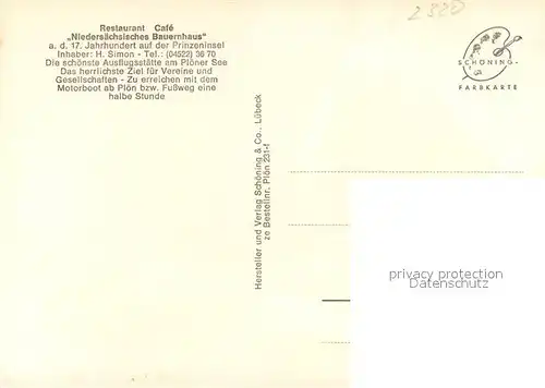 AK / Ansichtskarte Ploen_See Restaurant Cafe Niedersaechsisches Bauernhaus Ploen_See