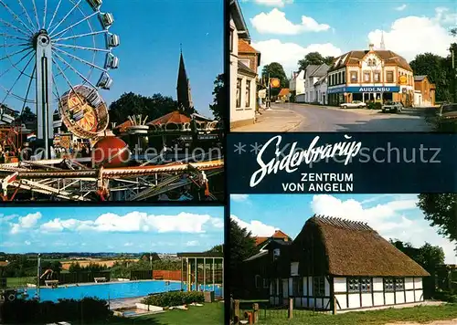 AK / Ansichtskarte Suederbrarup Zentrum Angeln Jahrmarkt Riesenrad Schwimmbad Suederbrarup