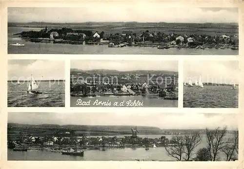 AK / Ansichtskarte Bad_Arnis_Schlei Panoramen Segelboote Bad_Arnis_Schlei