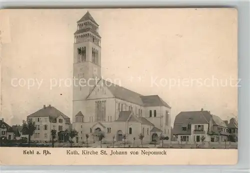 AK / Ansichtskarte Kehl_Rhein Katholische Kirche Johann von Nepomuck Kehl_Rhein