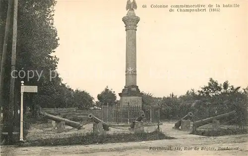 AK / Ansichtskarte Champaubert Colonne commemorative de la bataille de 1814 Champaubert