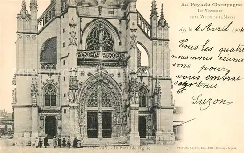 AK / Ansichtskarte Ay_Marne Portail de l Eglise Ay_Marne