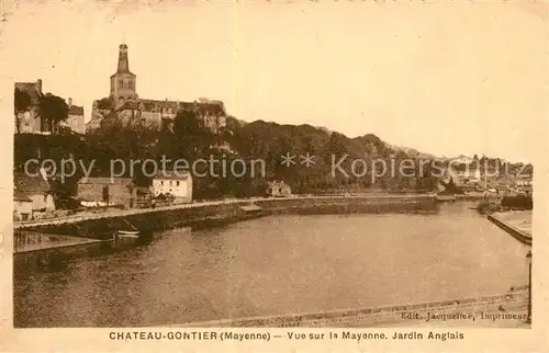 AK / Ansichtskarte Chateau Gontier Vue sur la Mayenne Jardin Anglais Chateau Gontier