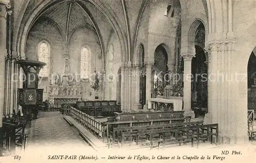 AK / Ansichtskarte Saint Pair sur Mer Interieur de l Eglise Choeur Chapelle de la Vierge Saint Pair sur Mer