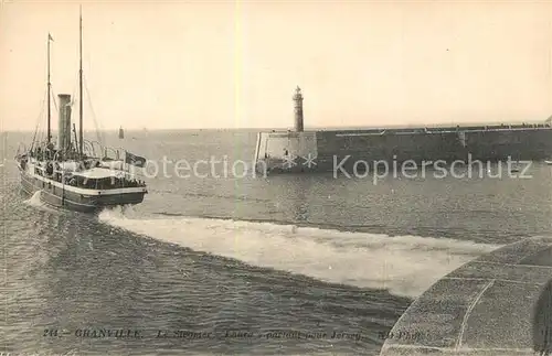 AK / Ansichtskarte Granville_Manche Le Steamer Laura partant pour Jersey Port Phare Granville_Manche