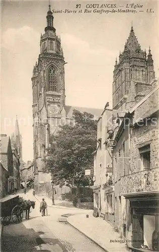 AK / Ansichtskarte Coutances Eglise Saint Pierre Rue Geoffroy de Montbray Coutances