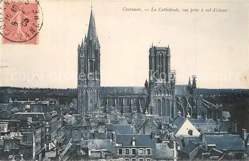 AK / Ansichtskarte Coutances La Cathedrale vue prise a vol d oiseau Coutances