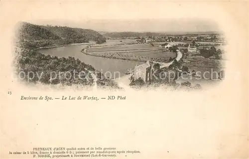AK / Ansichtskarte Spa_Liege Le Lac de Warfaz Spa_Liege