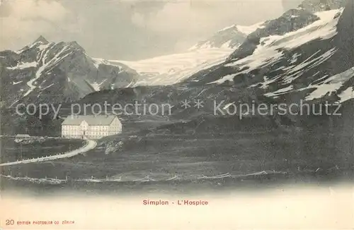 AK / Ansichtskarte Simplon_Hospiz Panorama Simplon Hospiz