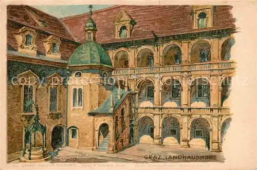 AK / Ansichtskarte Graz_Steiermark Landhaushof Kuenstler Scholz Graz_Steiermark