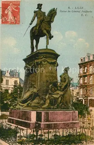 AK / Ansichtskarte Lille_Nord Statue du Generall Faidberbe Lille_Nord