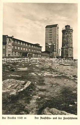 AK / Ansichtskarte Brocken_Harz Aussichts und Fernsehturm Brocken Harz