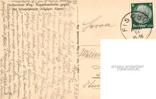 AK / Ansichtskarte Rappenseehuette Heilbronner Weg Schafalpkoepfe Rappenseehuette