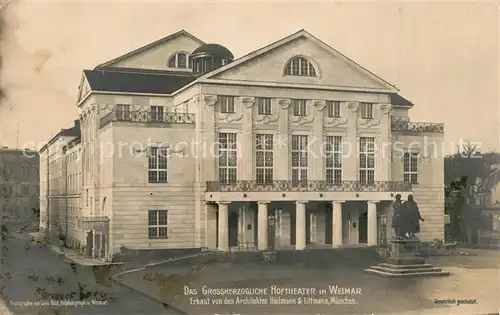 AK / Ansichtskarte Weimar_Thueringen Grossherzogliches Hoftheater Weimar Thueringen