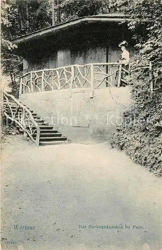 AK / Ansichtskarte Weimar_Thueringen Borkenhaeuschen im Park Weimar Thueringen
