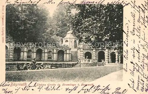AK / Ansichtskarte Bayreuth Untere Grotte in Eremitage  Bayreuth