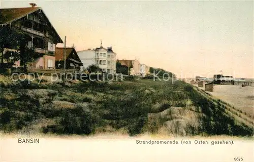 AK / Ansichtskarte Bansin_Ostseebad Strandpromenade von Osten mit Seebr?cke Bansin_Ostseebad