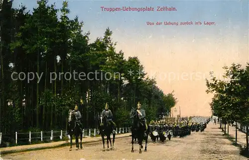 AK / Ansichtskarte Zeithain Truppen Uebungsplatz Soldaten Pferde Zeithain